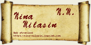 Nina Milašin vizit kartica